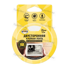 Клейкая лента Aviora 24мм*2м двусторонняя вспененная основа (1/180)