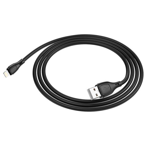 Кабель USB - 8 pin Hoco X61 Ultimate, 1.0м, круглый, 2.4A, силикон, цвет: чёрный (1/22/220)