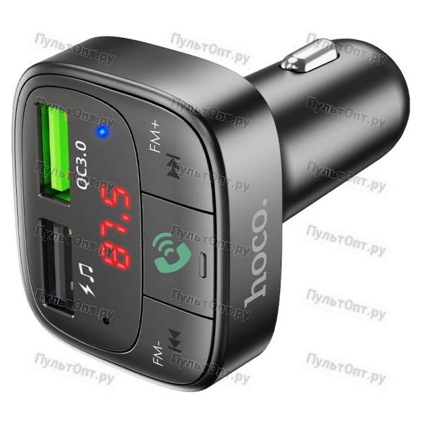 Модулятор FM Hoco E59 Promise QC3.0 car BT FM transmitter (черный)