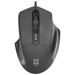 Мышь Defender Datum MB-347 черный, USB, проводная, 4 кнопки, 800-1600 dpi