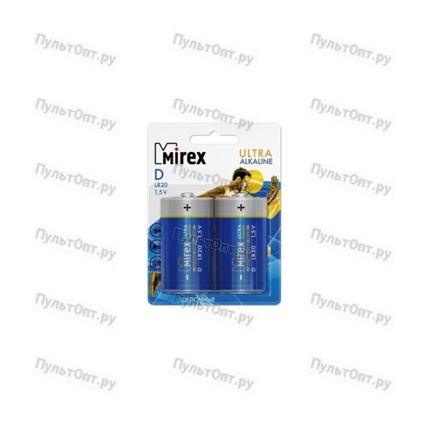 Эл. пит. Mirex LR20 / D 1,5V 2 шт (2/12/96), ecopack