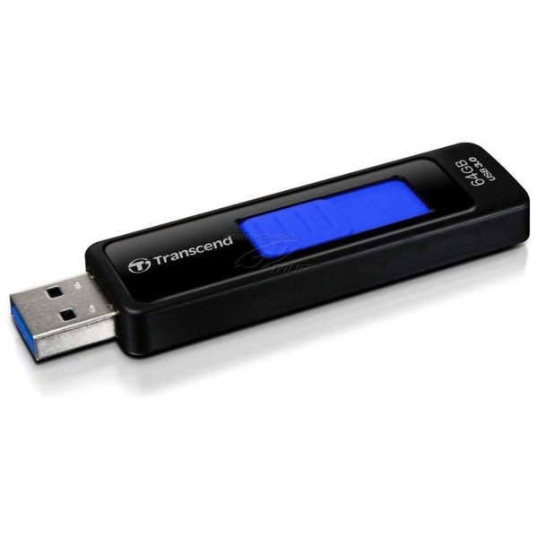 USB 3.0 64GB Transcend JetFlash 760 чёрный/голубой