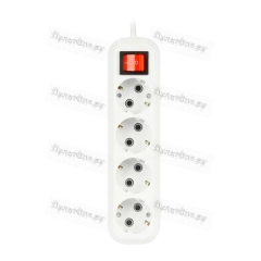 Удлинитель Smartbuy 4р.С/З 16A 5.0м с выкл. ПВС 3x1мм? белый (1/40)