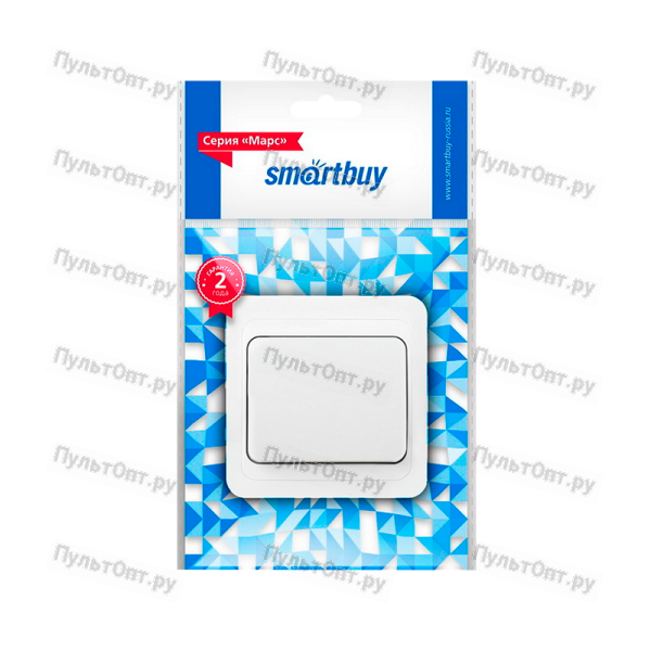 Выключатель Smartbuy "Марс" 1-клав.10A керамика белый (1/10/200)