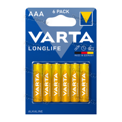 Батарейка Varta LONGLIFE LR03 AAA BL6 Alkaline 1.5V (4103) (6/60/300)
