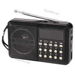 Радиоприемник DEESPI S1215 RE-15 пластик Jack3.5/miniUSB LED AM/FM/SW/USB/AUX/MicroSD черный (1/100)