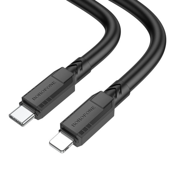 Кабель 8 pin - Type-C Borofone BX81 Goodway, 1.0м, круглый, 3.0A, силикон, PD20W, цвет: чёрный (1/33