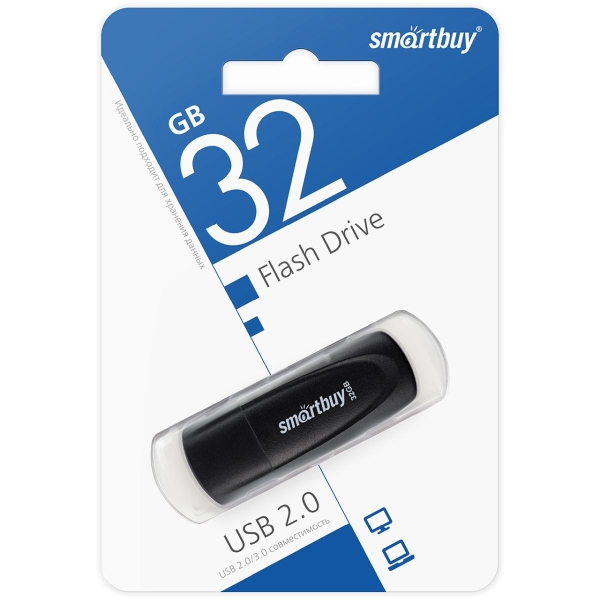 Флеш-накопитель Smartbuy Scout 32GB USB2.0 пластик черный