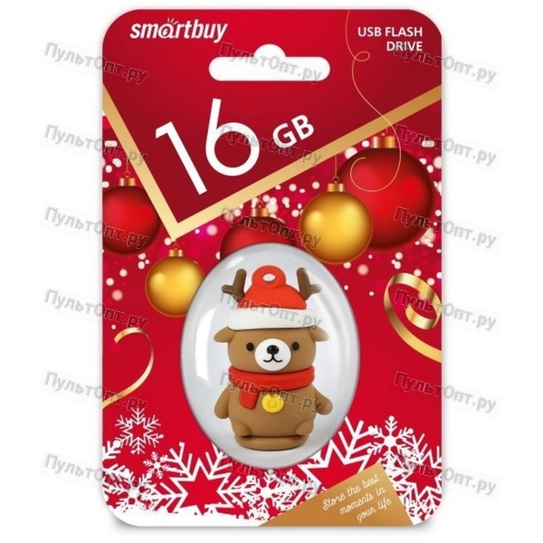 USB 16GB Smartbuy Wild series Медведь касабланка коричневый