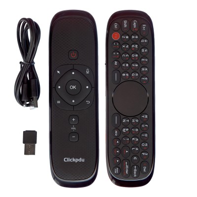 Универсальный пульт ClickPDU L Air Mouse W2 (мышь с подсветкой, голосовое управление)