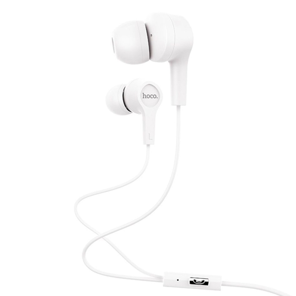 Наушники внутриканальные Hoco M50, Daintiness, микрофон, кнопка ответа, кабель 1.2м, белый (1/