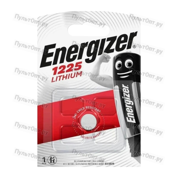 Батарейка Energizer CR1225 BL1 Lithium 3V (1/10/140)