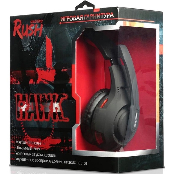 Наушники полноразмерные Smartbuy HAWK игровые черный (1/20)