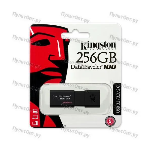 USB 3.0 256GB Kingston Data Traveler DT100-G3 чёрный