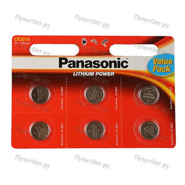 Эл. пит. CR2016 BL6 Panasonic Power Cells (6)