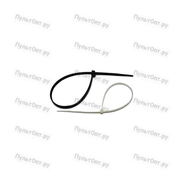 Стяжка кабельная нейлоновая 2,5 х 200 (3 x 200), белая, 100 шт (10! /100)