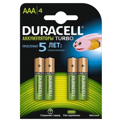 Аккумулятор Duracell HR03 850mAh/900mAh BL4 предзаряженные (4/40/15000)