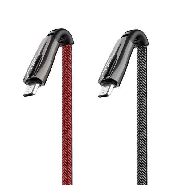 Кабель USB - micro USB Hoco U70, Splendor, 1.2м, 2.1A, нейлон (красный)