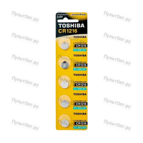 Батарейка Toshiba CR1216 BL5 Lithium 3V (5/100/12000)