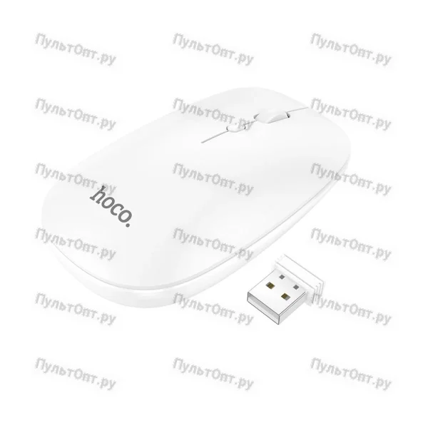 Мышь беспроводная Hoco GM15 классическая USB белый (1/11/110)
