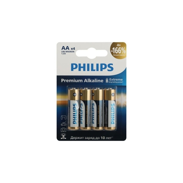 Батарейка Philips Premium LR6 AA BL4 Alkaline 1.5V (4/48/144/17280)