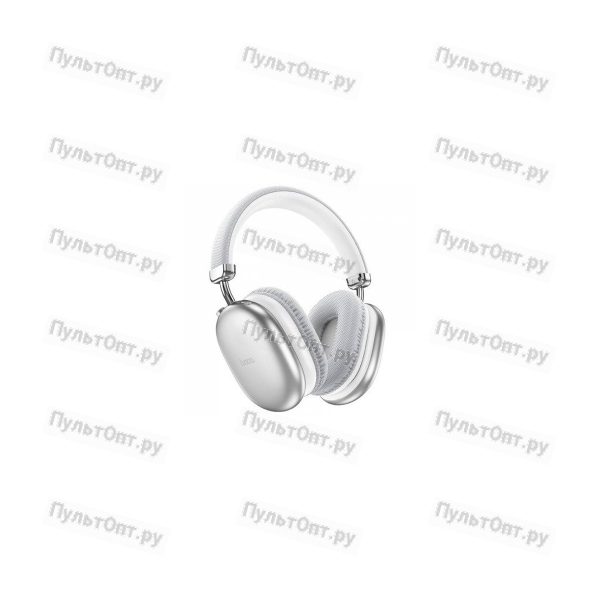 Наушники полноразмерные Hoco W35 Max Auspicious ANC, bluetooth 5.4, AUX, 800mAh, цвет: серебряный (1