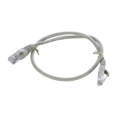 Патч-корд GoPower RJ-45 (m)-RJ-45 (m) 0.5м кат.5е ПВХ 26AWG CCA серый Premium Zip-Lock c подвесом