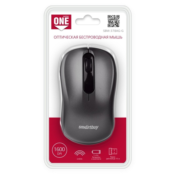 Мышь беспроводная Smartbuy 378AG ONE классическая USB серый