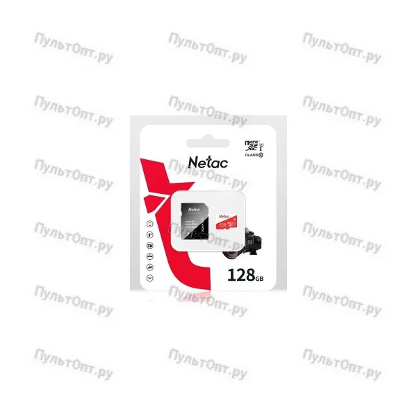 MicroSD 128GB Netac P500 Eco Class 10 UHS-I + SD адаптер