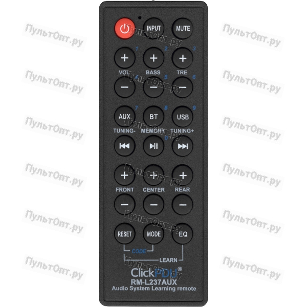 Универсальный пульт ClickPdu RM-L237AUX (обучаемый для разных аудиосистем)