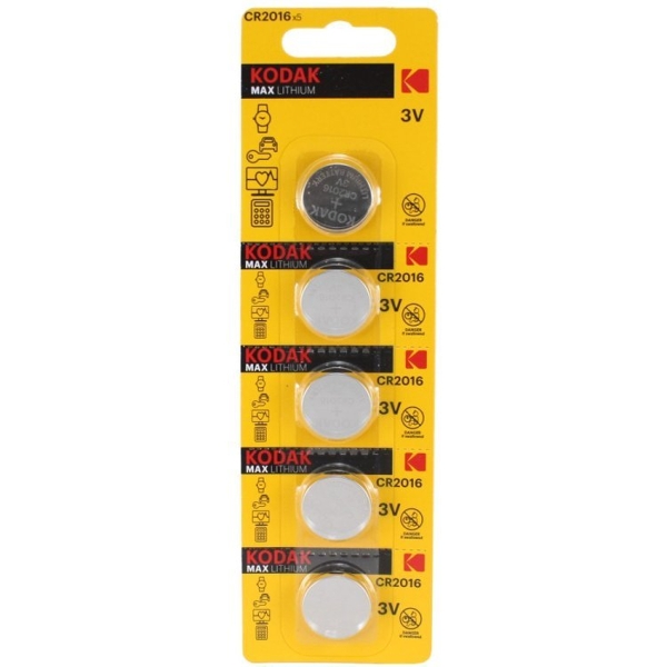 Эл. пит. CR2016 BL5 Kodak MAX  (5/60)