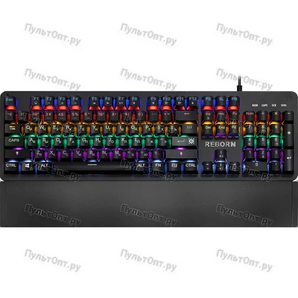 Клавиатура проводная Defender GK-165DL Reborn игровая USB черный