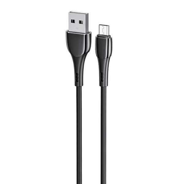 Кабель USB - микро USB Hoco X49, 1.0м, круглый, 2.4A, силикон, цвет: чёрный(1/35/350)