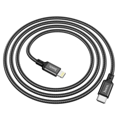 Кабель USB - 8 pin + USB - Type-C Hoco X14  1 м 3A 20W нейлон (черный)