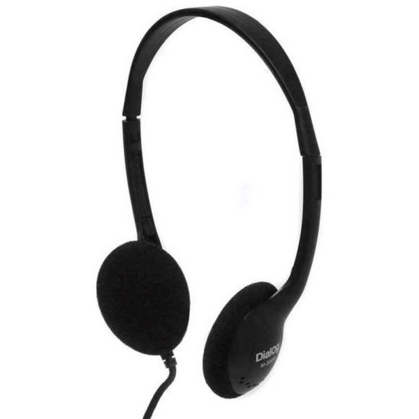 Наушники Dialog M-200A, черные, с регулятором громкости, длина кабеля 2 м. (1/60)