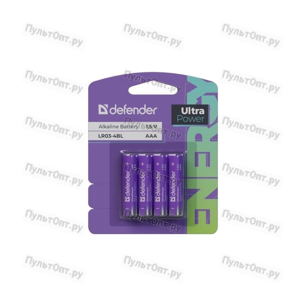 Эл. пит. Defender LR03 ААА UltraPower BL4 (40/240)