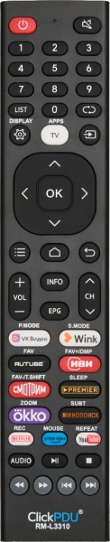 Универсальный пульт ClickPdu для Harper RM-L3310