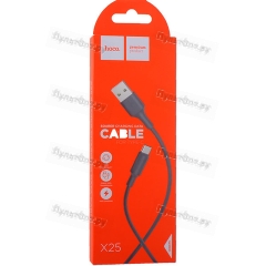 Кабель USB - Type-C Hoco X25 1 м 2A силикон (черный)
