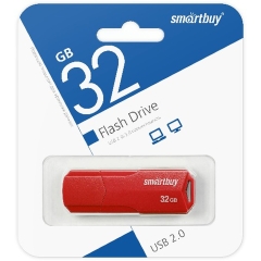 Флеш-накопитель Smartbuy Clue 32GB USB2.0 пластик красный