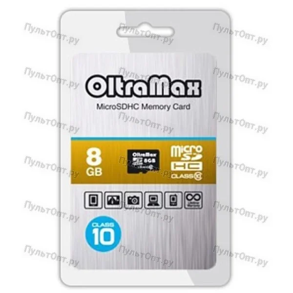 MicroSD 8GB OltraMax Class 10 + SD адаптер
