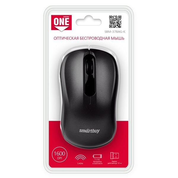 Мышь беспроводная Smartbuy 378AG ONE классическая USB черный