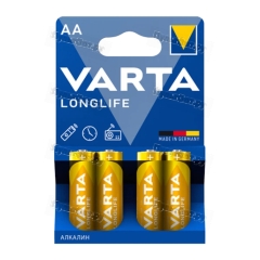 Батарейка Varta LONGLIFE LR6 AA BL4 Alkaline 1.5V (4106) (4/80)