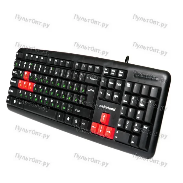 Клавиатура Nakatomi Navigator KN-02U, черная/красная, USB