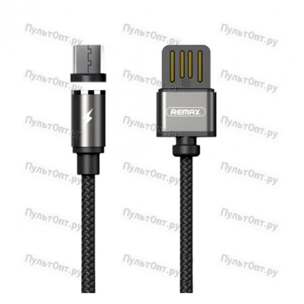 Кабель USB - micro USB Remax, RC-095m, Gravity series, 1.0м, круглый, 2.1A, нейлон, цвет: чёрный