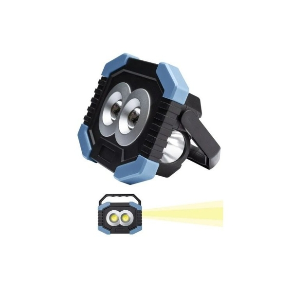 Фонарь прожектор Космос 702B 4W LED+COB от батареек IP53 2 режима черный (1/48/96)