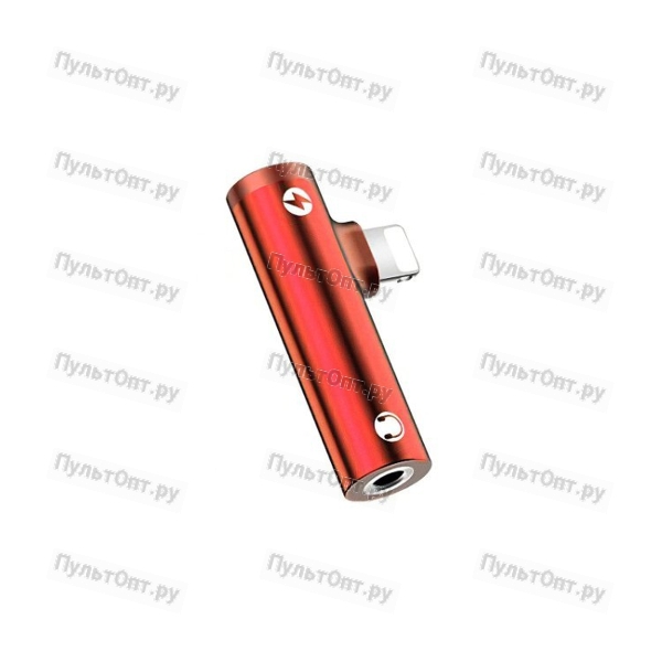 Переходник Jack 3,5mm - 8 pin Usams, US-SJ276 AU07, пластик, цвет: красный