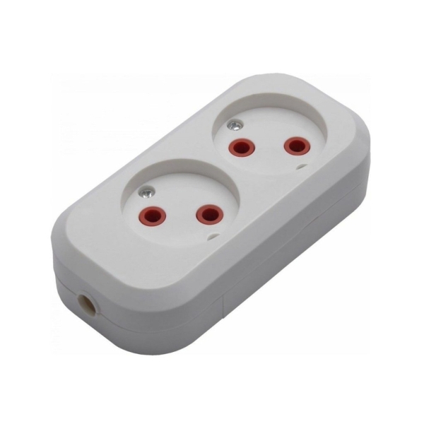 Колодка Прогресс 2р.Б/З белый (1/10/100)