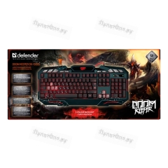 Клавиатура проводная Defender GK-100DL Doom Keeper игровая USB 1.5м черный (1/20)