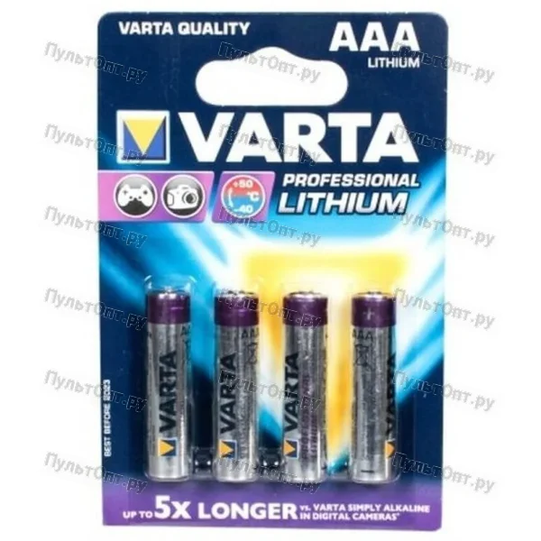 Эл. пит. AAA alkaline BL04 Varta Ultra Lithium (40)