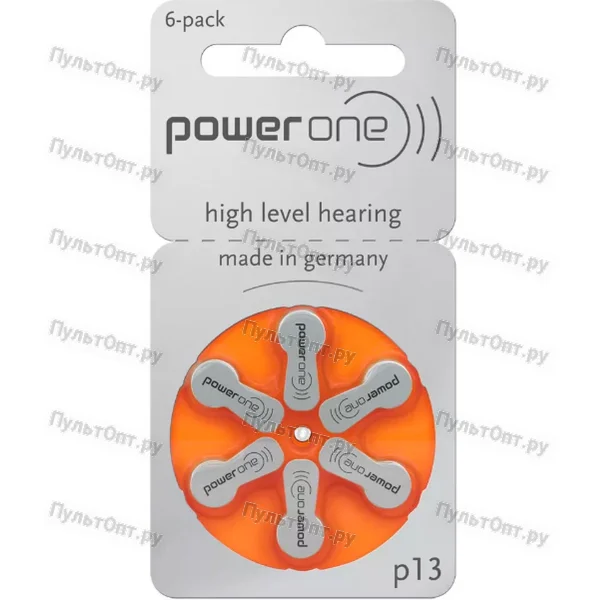 Эл. пит. ZA13 Zinc Air BL6 PowerOne (60)